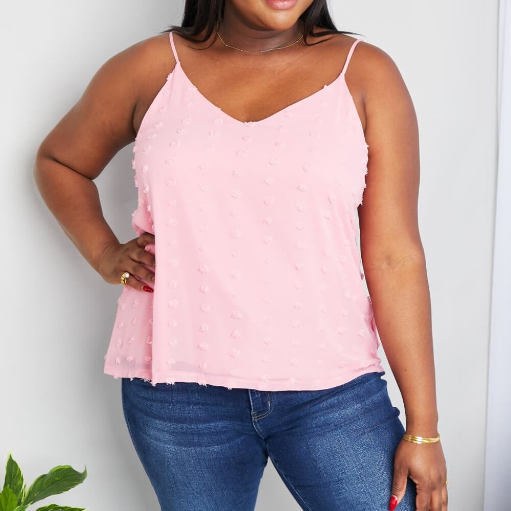 Zenana Full Size Swiss Dot V-Neck Cami